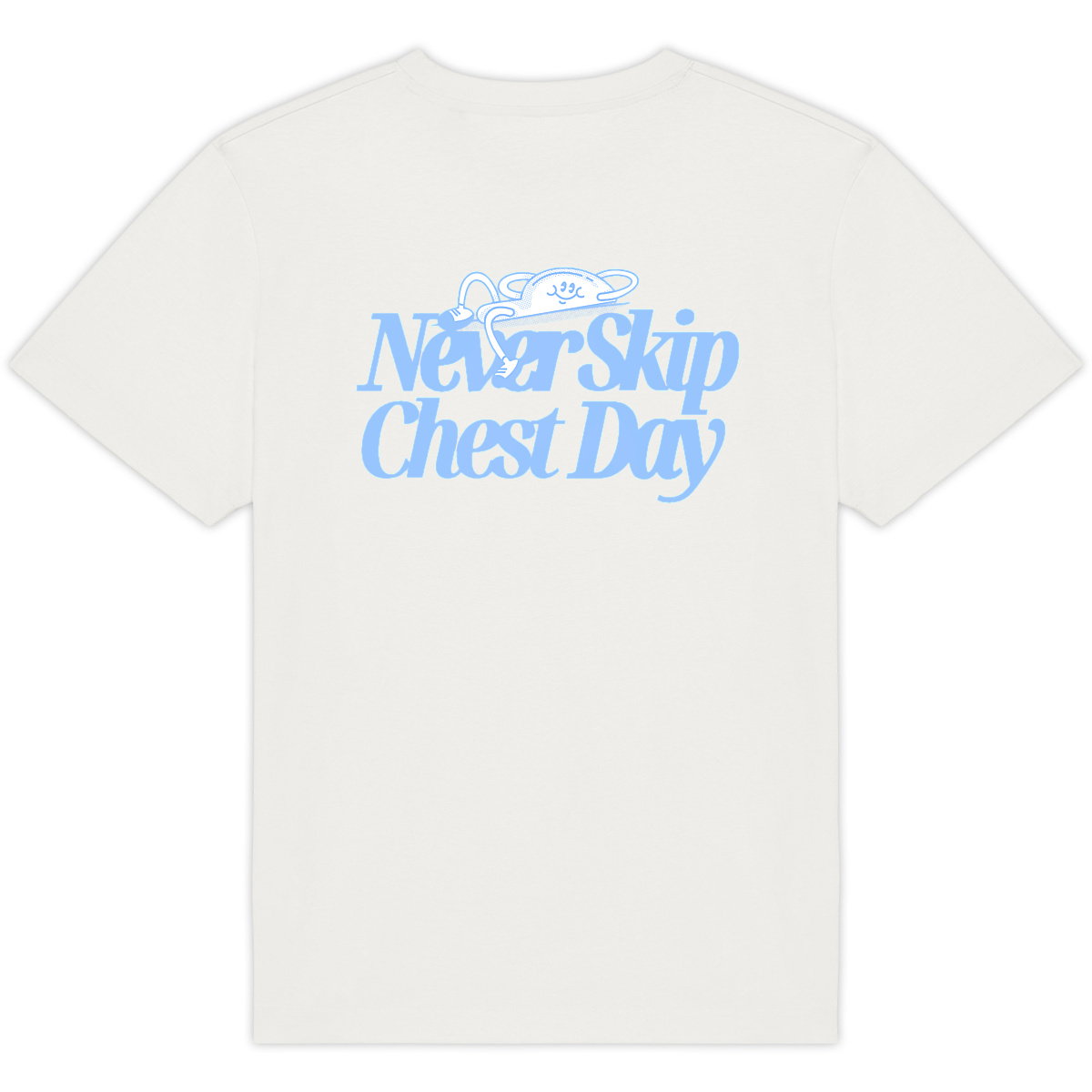 Never Skip Chest Day Oversized Tee - Arctic Blue