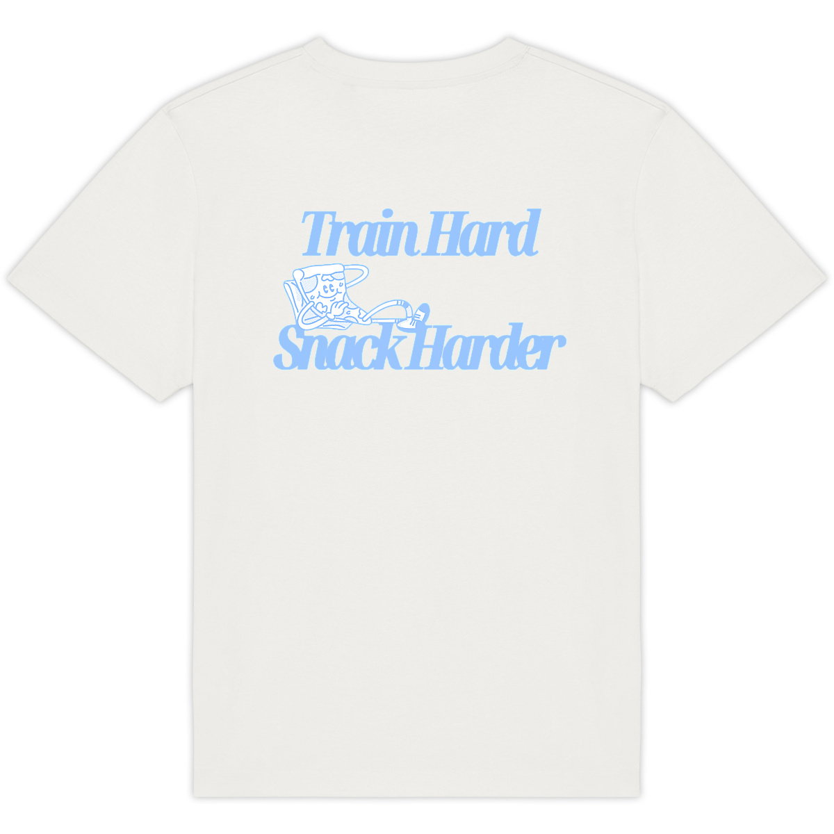 Train Hard Snack Harder Oversized Tee - Ice Blue