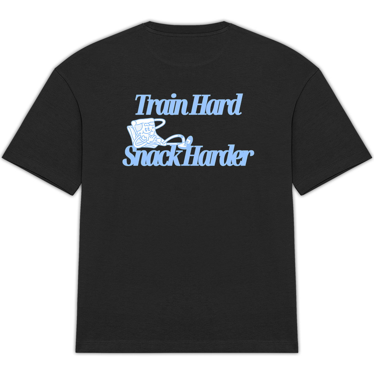 Train Hard Snack Harder Oversized Tee - Ice Blue