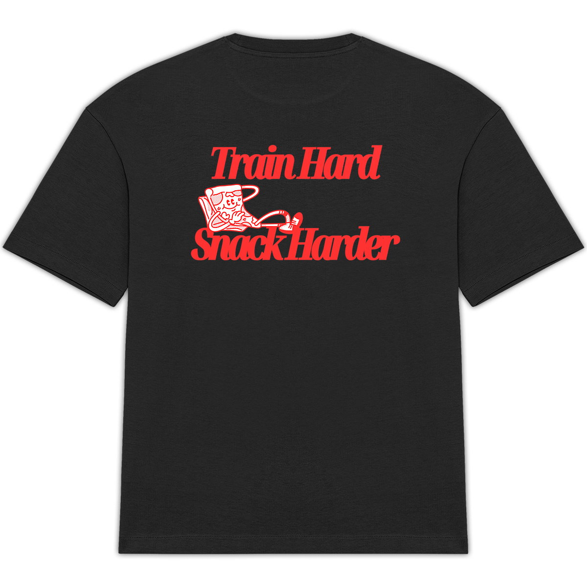 Train Hard Snack Harder Oversized Tee - Red