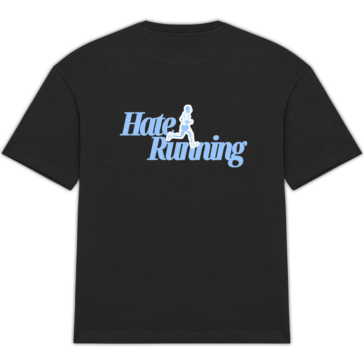 Hate Running Oversized Tee - Ice Blue